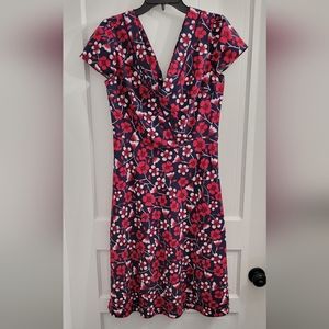 Draper James Navy and Pink Floral Dress